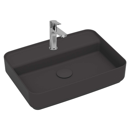 Isvea Infinity 55 cm Antrasit Batarya Delikli Tezgah Üzeri Lavabo