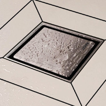 Hüppe MasterV Yalıtımlı Noktasal Su Gideri 10 x 10 cm Mat Siyah Yandan Çıkışlı