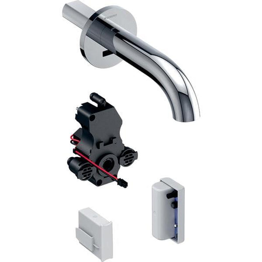 Geberit lavabo bataryası Piave, ankastre, jeneratörlü, sıva altı fonksiyon kutusu için: Parlak krom, L=17cm, Mikser=Miksersiz