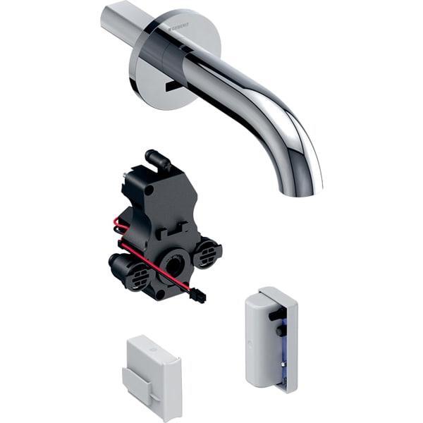 Geberit lavabo bataryası Piave, ankastre, jeneratörlü, sıva altı fonksiyon kutusu için: Parlak krom, L=22cm, Mikser=Mikserli