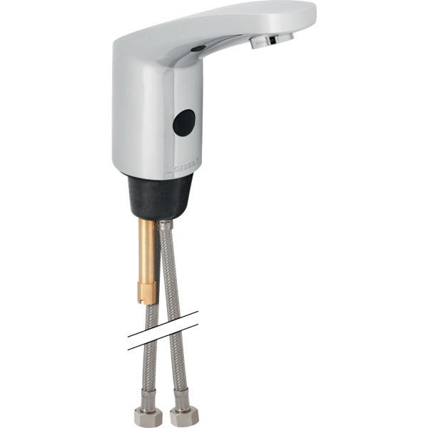 Geberit lavabo bataryası Type 185, pilli: Parlak krom, Mikser=Mikserli
