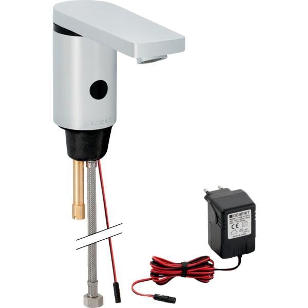 Geberit lavabo bataryası Type 186, elektrikli: Parlak krom, Mikser=Miksersiz