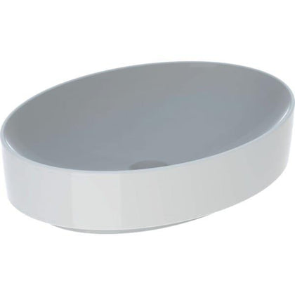 Geberit VariForm oval çanak lavabo: B=55cm, T=40cm, Batarya deliği=Yok, Taşma deliği=Yok, Beyaz