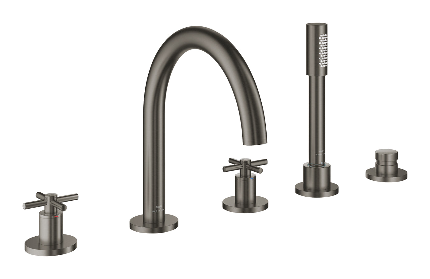 Grohe Atrio 5 Delikli Ankastre Küvet Bataryası (Sıva Üstü Grubu), Fırçalı Sert Grafit - 29408AL0