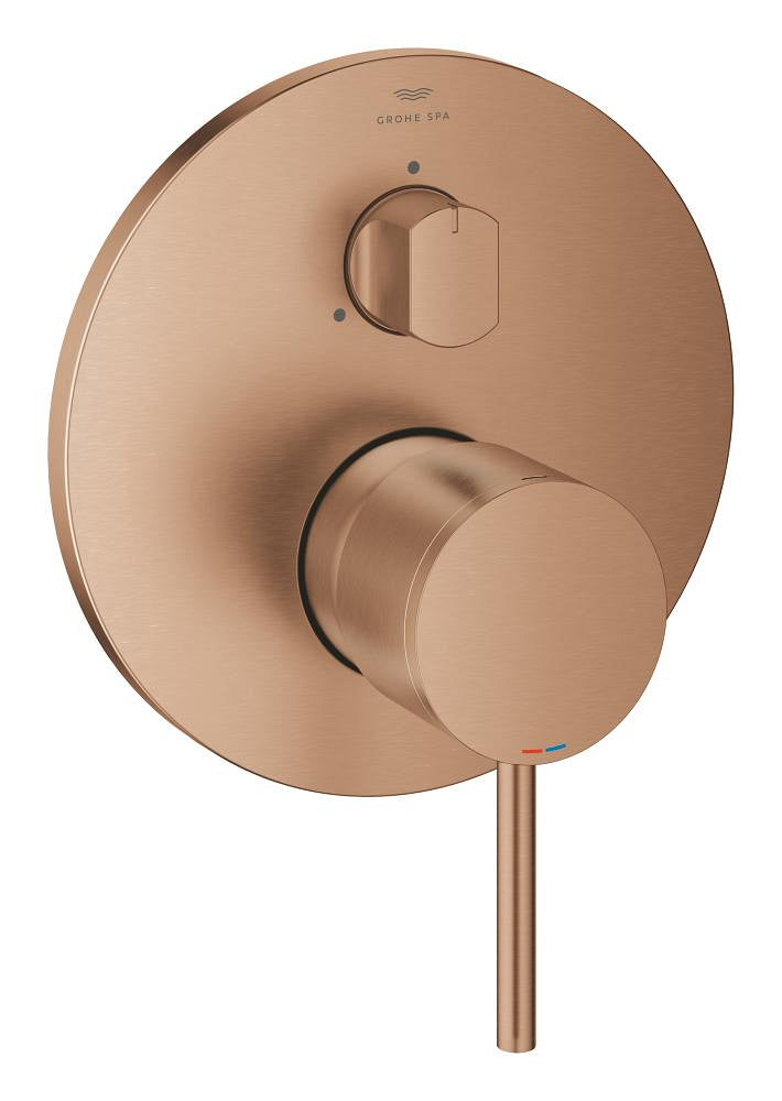 Grohe Atrio Ankastre Banyo/Duş Bataryası (Sıva Üstü Grubu), 3 Yollu, Fırçalı Bakır - 24356DL0