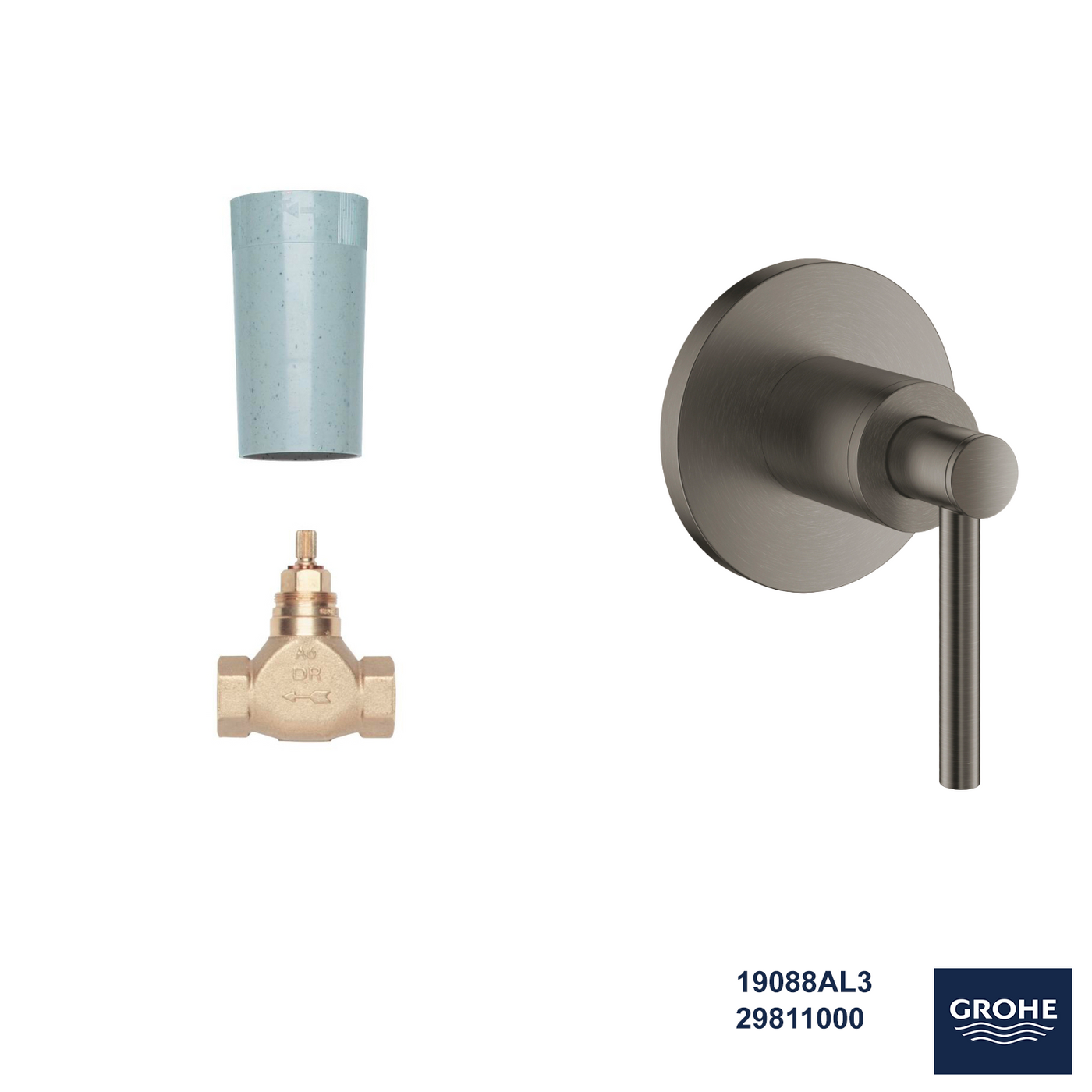 Grohe Atrio L Ankastre Stop Valf Brushed Hard Graphite Set