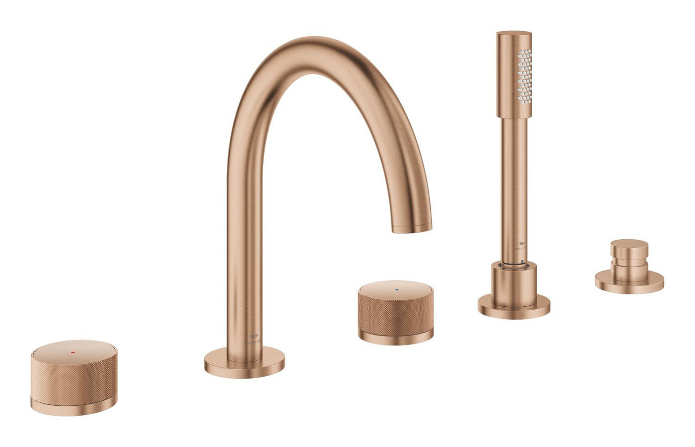 Grohe Atrio Private Collection 5 Delikli Ankastre Küvet Bataryası (Sıva Üstü Grubu), Fırçalı Bakır - 25226DL0