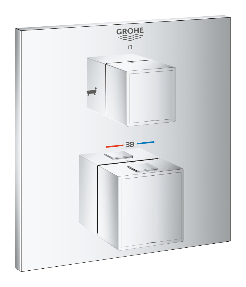 Grohe Grohtherm Cube Çift Yönlü Ankastre Termostatik Banyo Bataryası - 24155000
