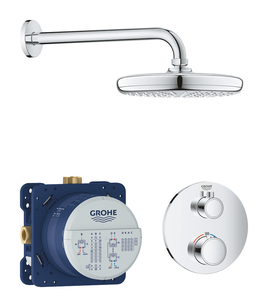 Grohe Grohtherm Duş Seti, Tempesta 210 Tepe Duşu İle - 34726000