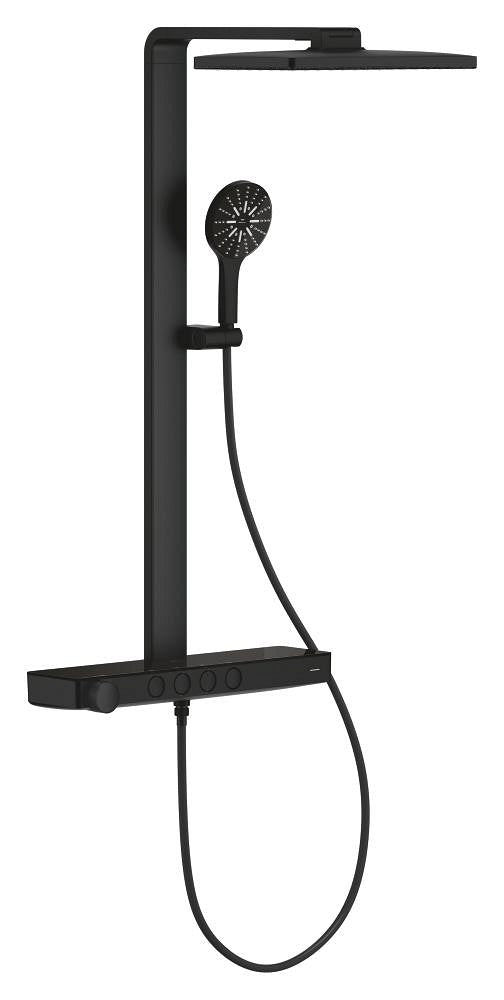 Grohe Rainshower Aqua Pure SmartControl Duş Sistemi, Duvara Monte, Termostatik Bataryalı Duş Kolonu, Hayalet Siyah - 100961KF00
