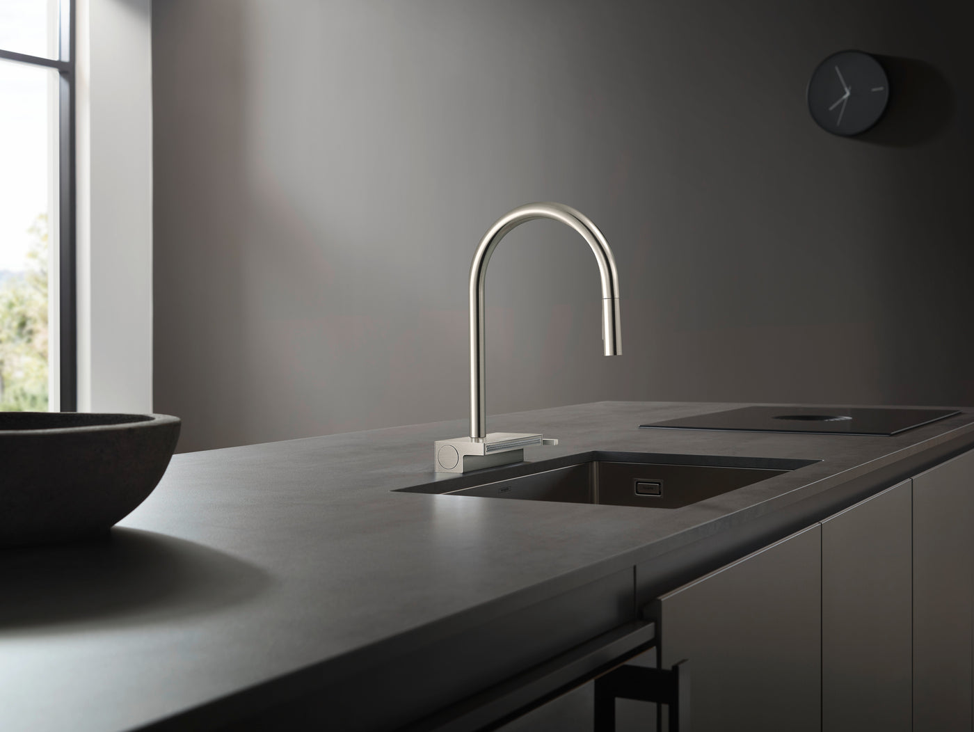 HansGrohe Aquno Select M81 Tek Kollu Eviye Bataryası 170, Çekilebilir El Duşu, 3Jet, Sbox - 73831800