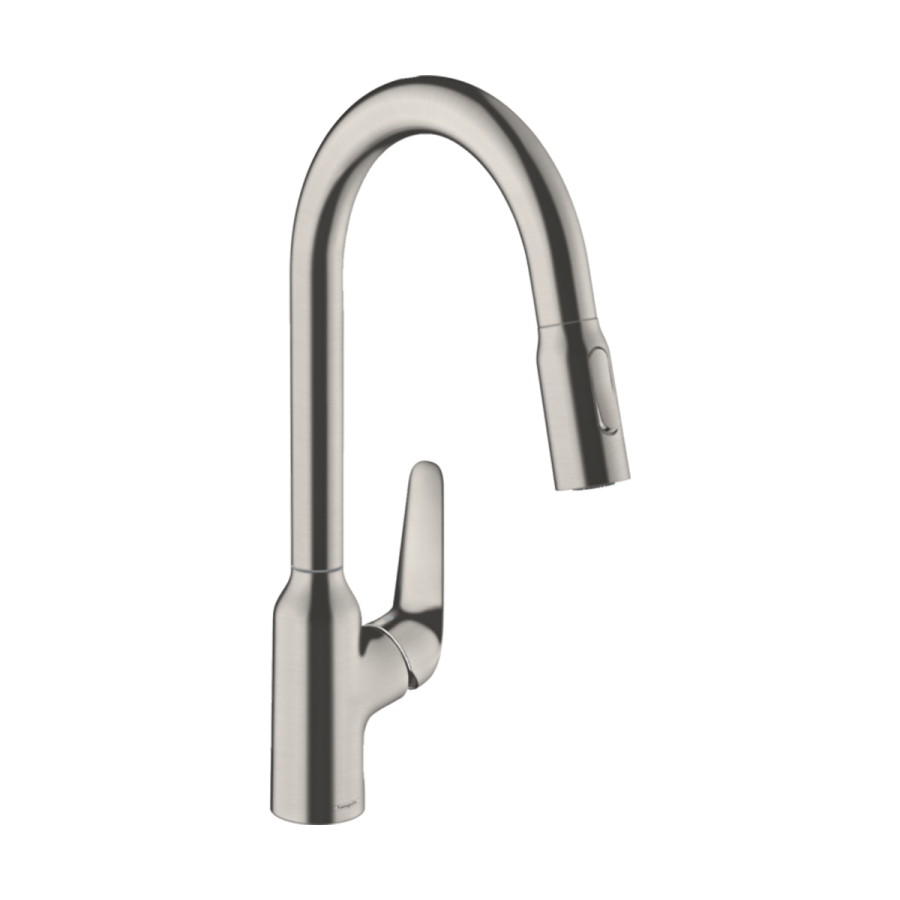 HansGrohe Focus M42 Tek Kollu Eviye Bataryası 220, Çekilebilir El Duşu, 2Jet, Sbox - 71820800