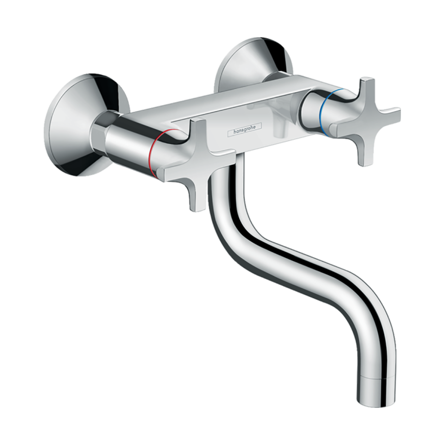 HansGrohe Logis M32 2 - Volanlı Eviye Bataryası Duvardan, Kısa Gaga, 1Jet - 71287000