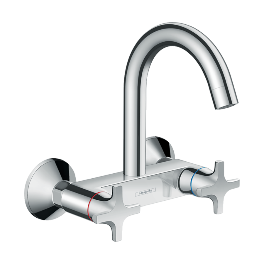 HansGrohe Logis M32 2 - Volanlı Eviye Bataryası Eco, Duvardan Uzun Gaga, 1Jet - 71284000