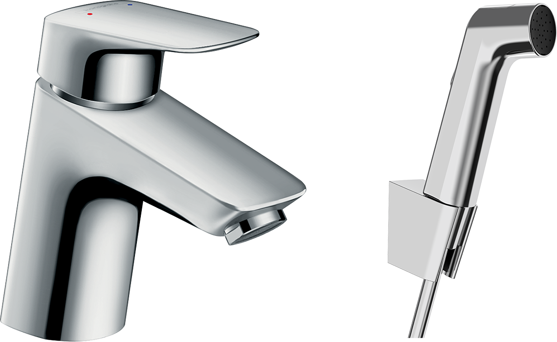 HansGrohe Logis Tek Kollu Lavabo Bataryası Bidette El Duşu Ve 160 Cm Duş Hortumu İle - 71290000