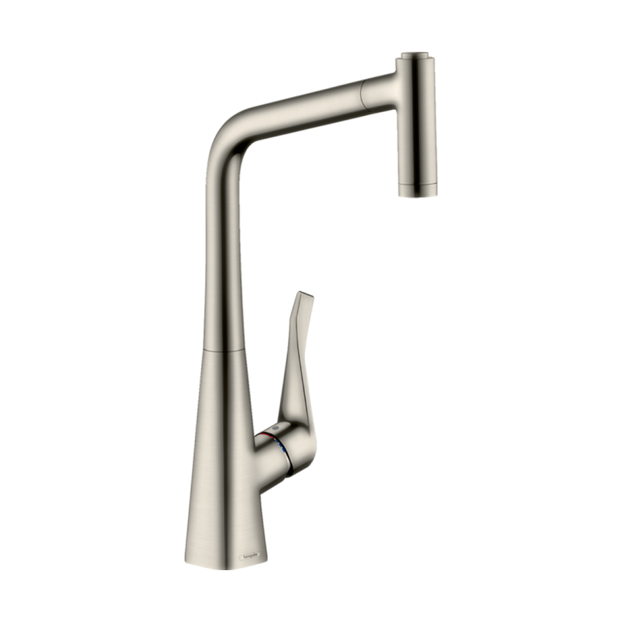 HansGrohe Metris M71 Tek Kollu Eviye Bataryası 320, Çekilebilir El Duşu, 2Jet - 14820800