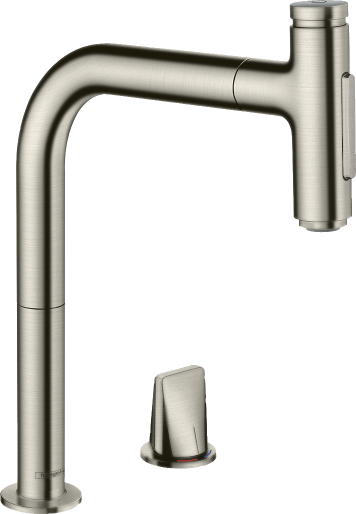 HansGrohe Metris Select M71 2 - Delikli Tek Kollu Eviye Bataryası 200, Çekilebilir El Duşu, 2Jet, Sbox - 73818800