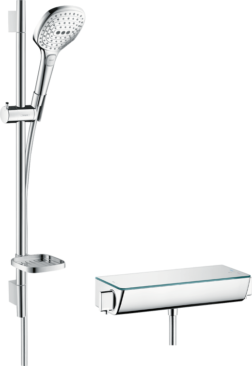 HansGrohe Raindance Select E Aplike Duş Sistemi 120 3Jet, Ecostat Select Termostat Ve 65 Cm Duş Barı İle - 27038400