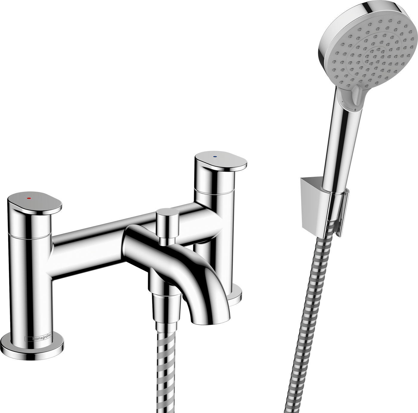 HansGrohe Vernis Blend 2 - Delikli Küvet Kenarı Banyo Bataryası Yönlendirme Valfi Ve Vernis Blend Vario El Duşu İle - 71461000