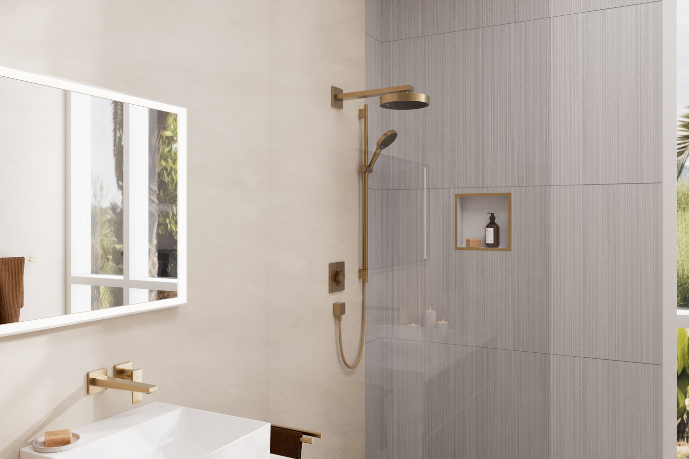 HansGrohe Xtrastoris Individual Duvar Nişi Satin Beyaz Tasarım Çerçeveli 300/300/100 - 56099140