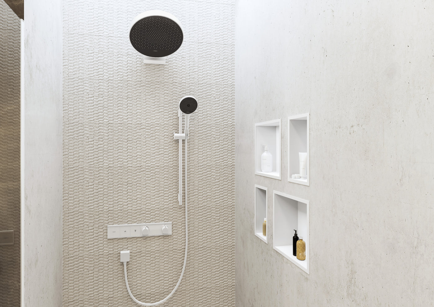 HansGrohe Xtrastoris Individual Duvar Nişi Satin Siyah Tasarım Çerçeveli 300/300/100 - 56098700