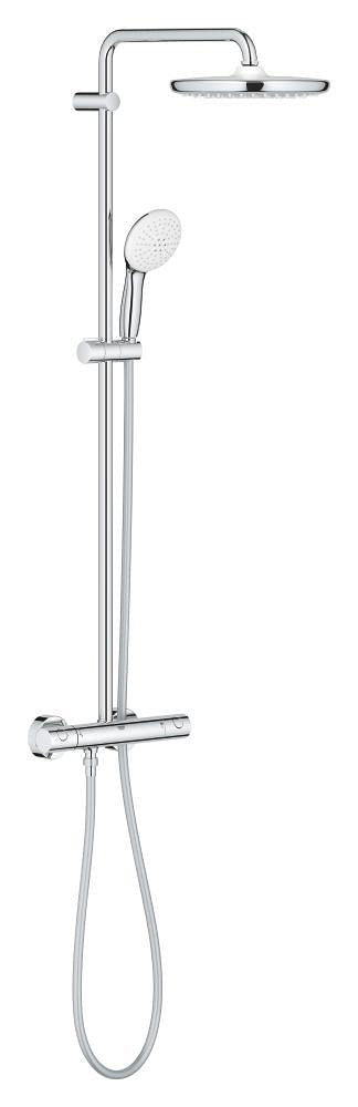 Tempesta System 250 Duvara monte termostatik bataryalı duş sistemi Krom-Beyaz - 26670001