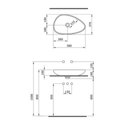 Bocchi Etna Çanak Lavabo 58 cm Parlak Altın 1114-402-0125 - 3