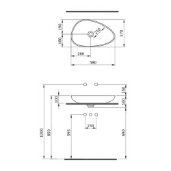 Bocchi Etna Çanak Lavabo 58 cm Parlak Gümüş 1114-401-0125 - 3