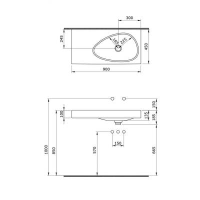 Bocchi Etna Etajerli Lavabo 90 cm Mat Beyaz 1115-002-0125 - 3