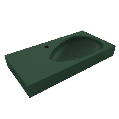 Bocchi Etna Etajerli Lavabo Armatür Delikli 90 cm Mat Yeşil 1115-027-0126 - 1