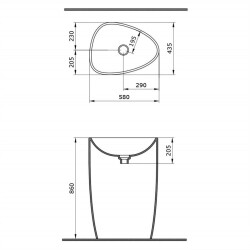 Bocchi Etna Monoblok Yerden Lavabo Mat Antrasit 1075-020-0125 - 3