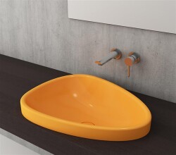 Bocchi Etna Tezgah Üstü Lavabo 58 cm Parlak Mandalina Sarısı 1112-021-0125 - 2