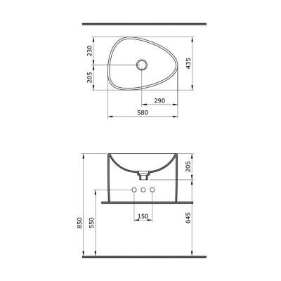 Bocchi Etna Tezgah Üstü Monoblok Lavabo Mat Buz Mavi 1162-029-0125 - 3