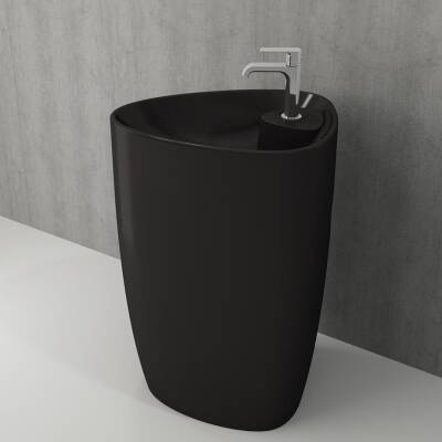 Bocchi Etna Yerden Monoblok Lavabo Batarya Banklı, 58cm, Mat Siyah 1337-004-0126 - 3