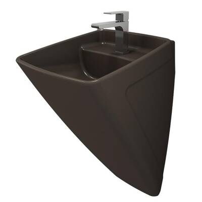 Bocchi Firenze Asma Monoblok Lavabo, 48 cm, Mat Kahverengi 1082-025-0126 - 1