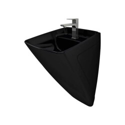 Bocchi Firenze Asma Monoblok Lavabo, 48 cm, Parlak Siyah 1082-005-0126 - 1