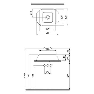 Bocchi Firenze Çanak Lavabo Mat Siyah 1005-004-0125 - 3