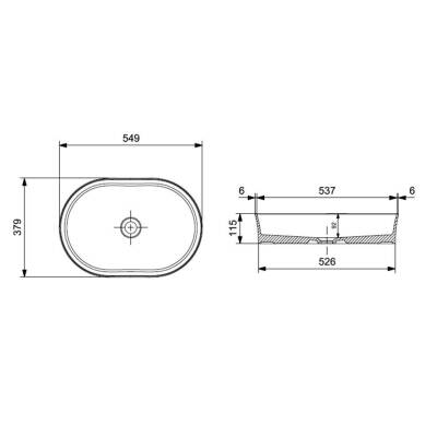 Bocchi Lavabo Tezgah Üstü Elips 55X38 cm Mat Gri 1521-006-0125 - 2