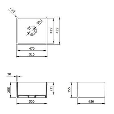 Bocchi Lavello Mutfak Eviyesi 50 cm Mat Kahve 1136-025-0120-03 - 2