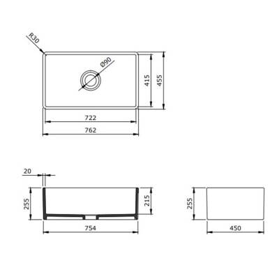 Bocchi Lavello Mutfak Eviyesi 76 cm Mat Kaşmir 1138-011-0120-03 - 2