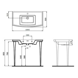 Bocchi Lavita 100 Cm Lavabo Bir Armatür Delikli Turuncu 1168-012-0126 - 2