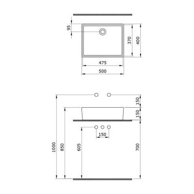 Bocchi Milano Çanak Lavabo 50 cm Mat Yasemin 1215-007-0125 - 3