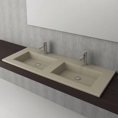 Bocchi Milano Çift Gözlü Lavabo 120 cm Mat Kaşmir 1111-011-0126 - 2