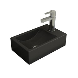 Bocchi Milano Dar Sağ Lavabo 37 Cm Mat Antrasit 1419-020-0126 - 1