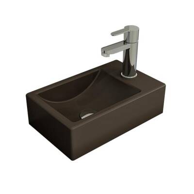 Bocchi Milano Dar Sağ Lavabo 37 Cm Mat Kahve 1419-025-0126 - 1