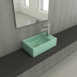 Bocchi Milano Dar Sağ Lavabo 37 Cm Mat Mint Yeşil 1419-033-0126 - 2