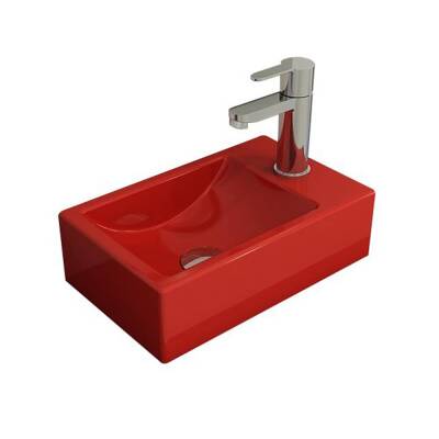 Bocchi Milano Dar Sağ Lavabo 37 Cm Parlak Kırmızı 1419-019-0126 - 1