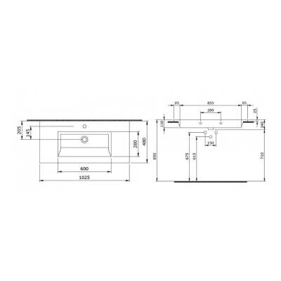 Bocchi Milano Etajerli Lavabo 100 cm Mat Antrasit 1105-020-0126 - 3