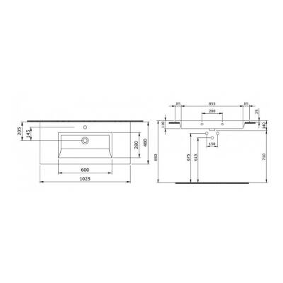 Bocchi Milano Etajerli Lavabo 100 cm Mat Beyaz 1105-002-0126 - 3