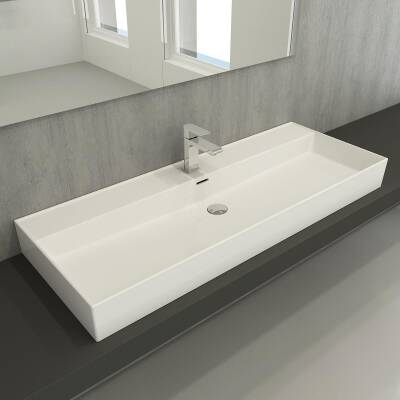 Bocchi Milano Etajerli Lavabo 120 cm Parlak Beyaz 1394-001-0126 - 2